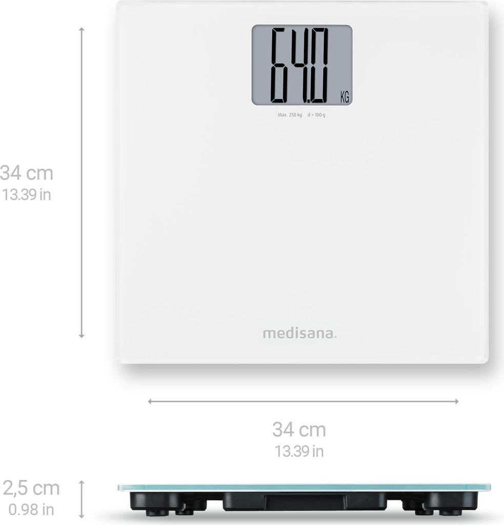medisana PS 470 Personenwaage Badezimmerwaage XL bis 250 KG Produktbild 2