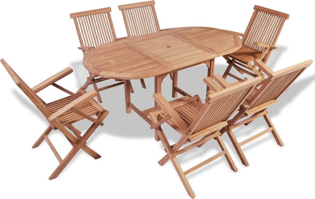 "Winter Sale"7-tlg. Garten-Essgruppe Teak Massivholz - Gartenmöbel 3-4 Personen – Sitzgruppe - clorisNeu6069439