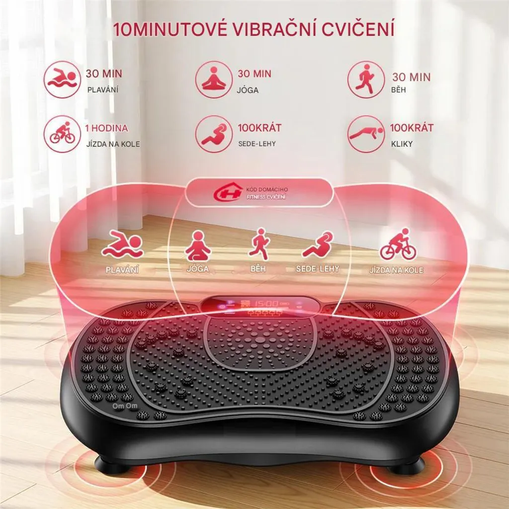 Plateforme vibrante X25I00F032 noire avec 15 programmes dynamiques - 4