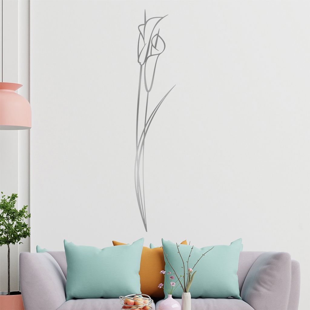 Lilien - Linien Wandtattoo in 6 Größen - Wandaufkleber Wall Sticker - Dekoration, Küche, Wohnzimmer, Schlafzimmer, Badezimmer