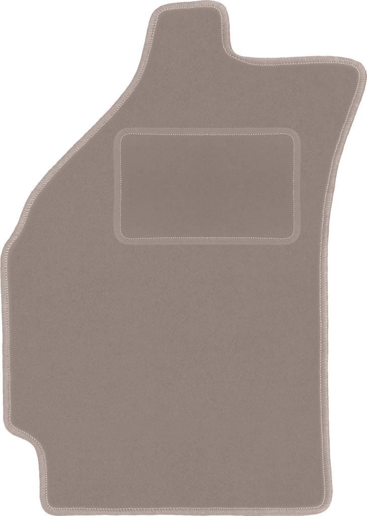 Fahrerfußmatte Velours beige passend für Daewoo Matiz (1997-2007, Schrägheck) – mit Befestigungen – passgenau