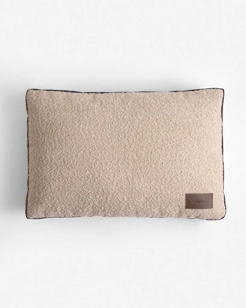 Coussin Bouclé Mokka - Coussin Décoratif Moelleux pour Canapé et Lit