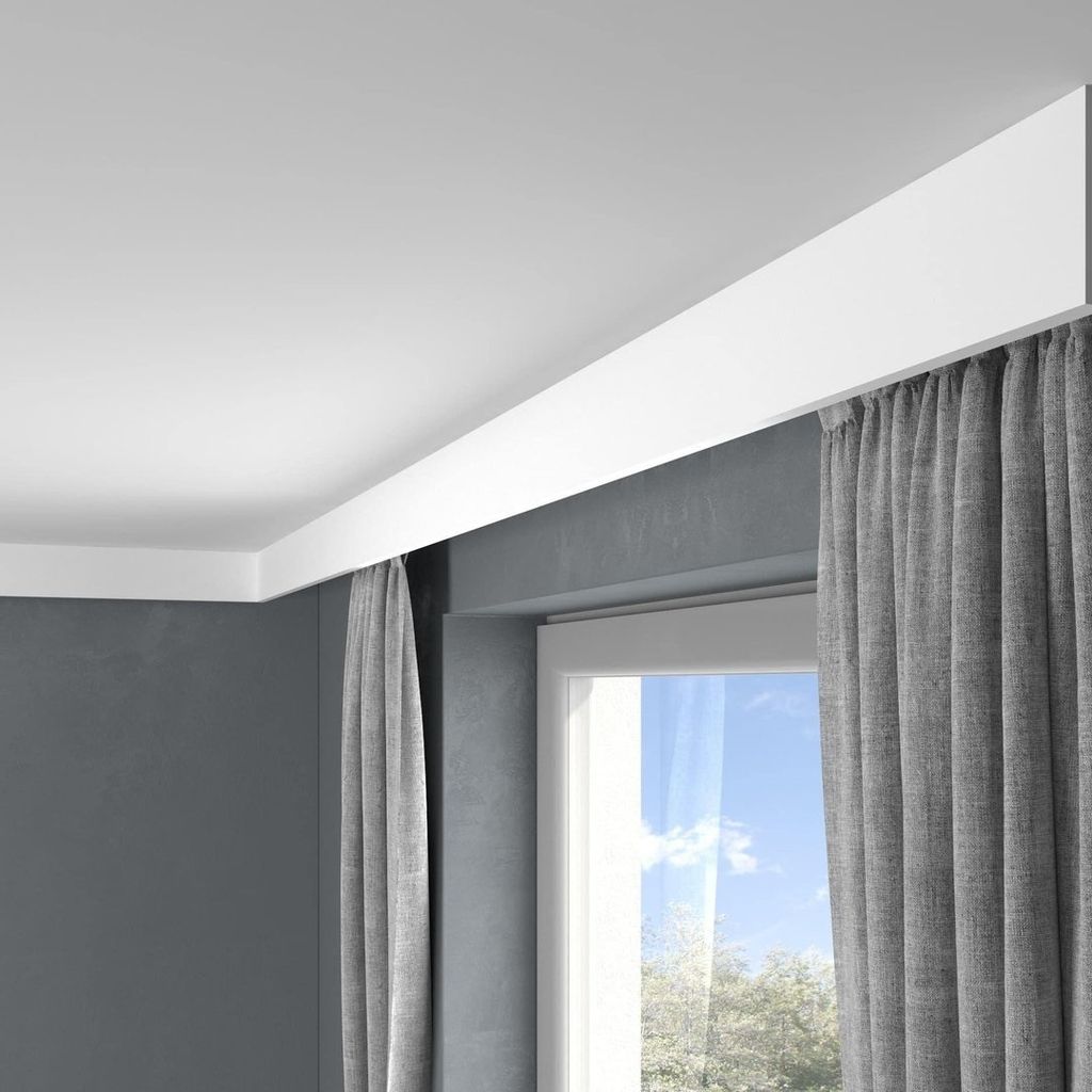 PROVISTON | Vorhangleiste Polystyrol | 41 x 100 x 2000 mm | Produktbild 