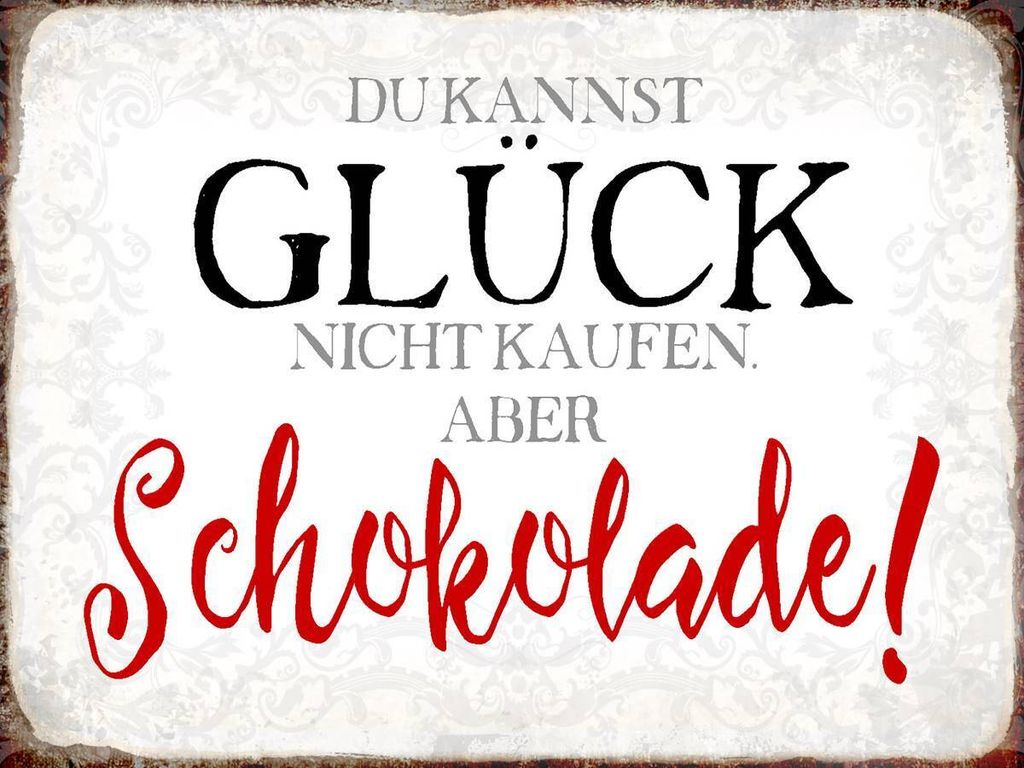 vianmo Holzschild 30x40 cm Glück nicht kaufen Schokolade