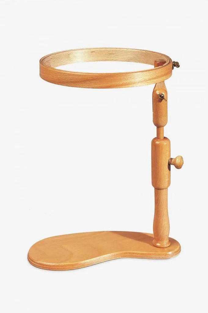 Support broderie DMC cadre 21,5 cm bois hêtre pour broder mains libres