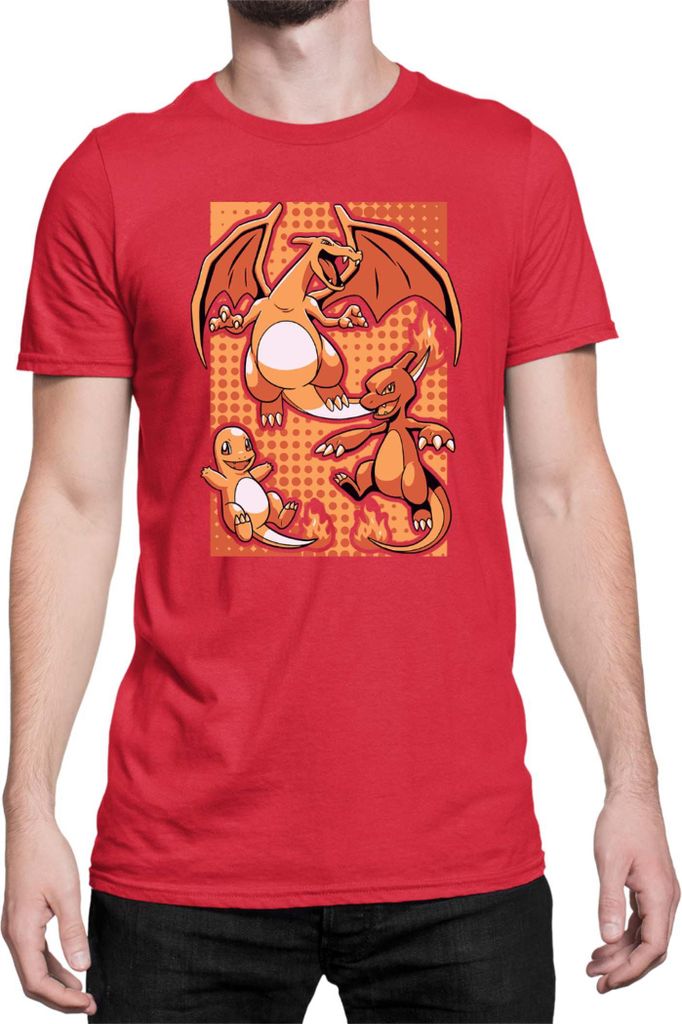 Herren T-Shirt Japan Manga Anime Comics Pokemon 020, Man M / Rot