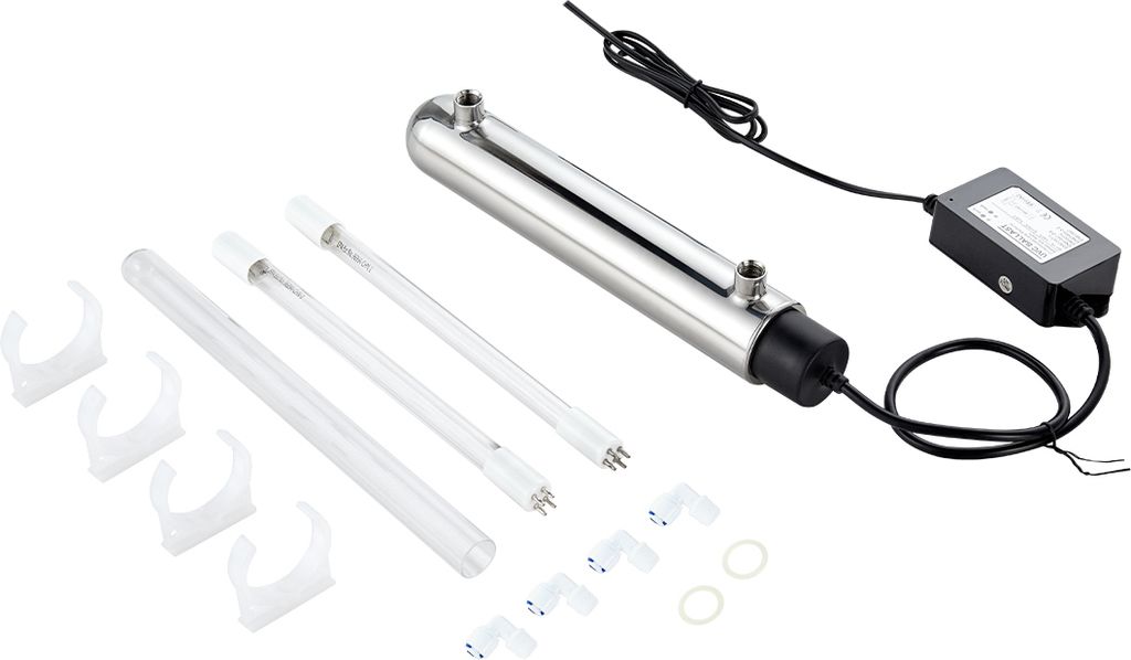 VEVOR UV-Wasserreiniger 3,785 L/min vielseitiger Ultraviolett-Wasserreinigerfilter mit Edelstahlgehäuse, UV-Wasserfilter