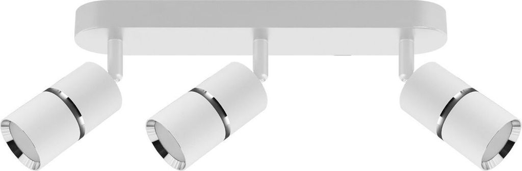 Deckenspot Metall verstellbar Weiß Chrom GU10 3-flammig länglich Spot Lampe Decke