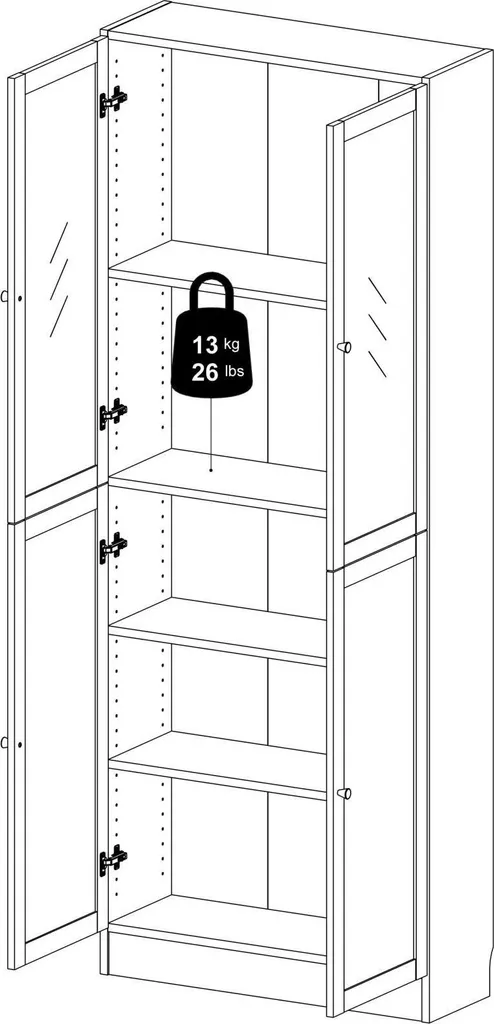 Armoire BASIC Blanche avec Portes et Étagères de Rangement Modulables - 5
