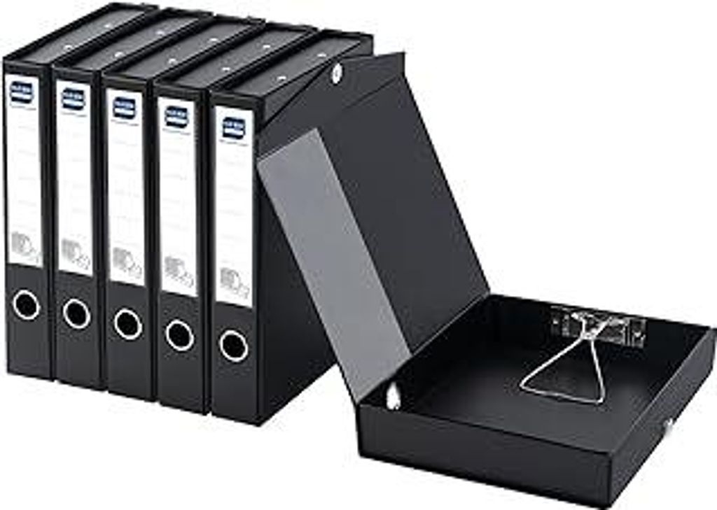 Hotyin Archivbox A4, 6 Stück Archiv-Schachtel mit Magnetverschluss und Klammer - 50mm Rückenbreite - Faltbarer Dokumentenbox für Büro, Zuhause,...