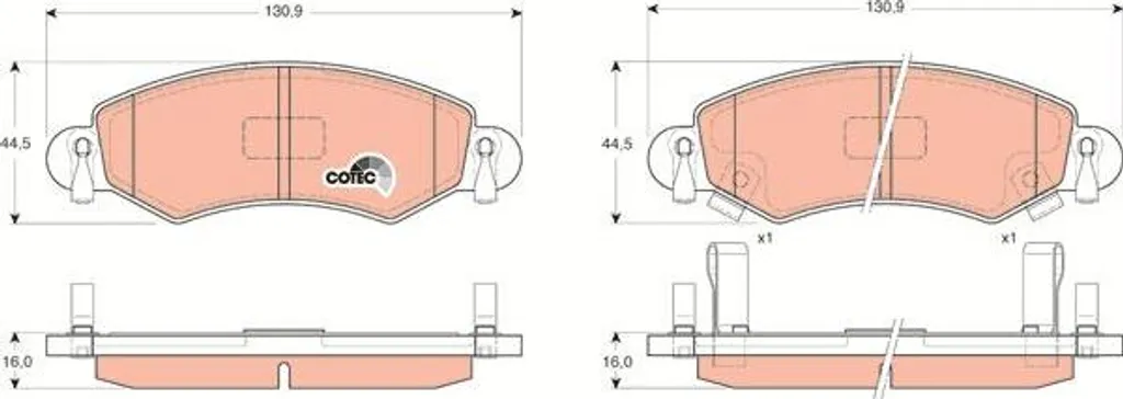 Stop bruits et vibrations : Plaquettes TRW GDB1420 pour Opel Agila A