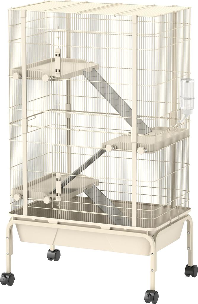 PawHut Kleintierkäfig Nagerkäfig Frettchenkäfig mit 3 Rampe Produktbild 