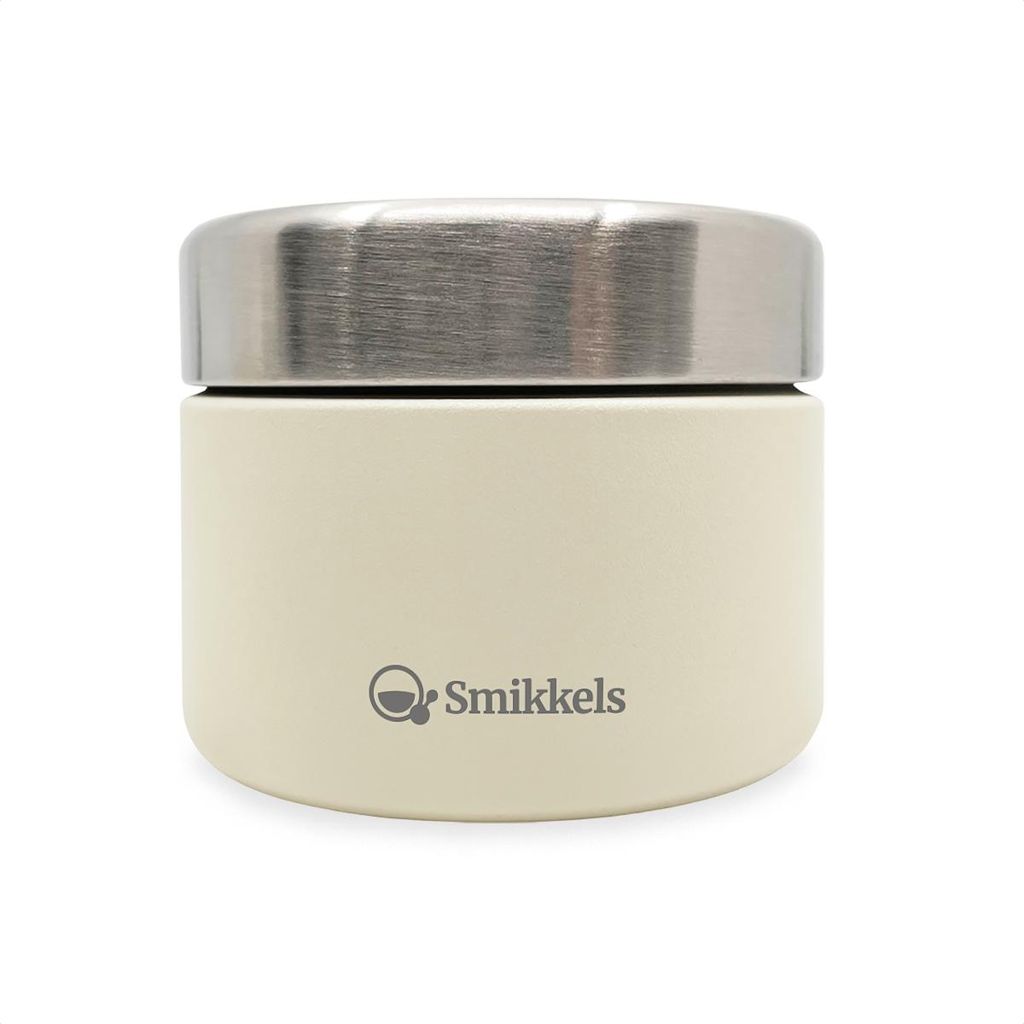 Smikkels Edelstahl Obstbox Kinder 420ml sanftes Weiß - Snackbox Schule