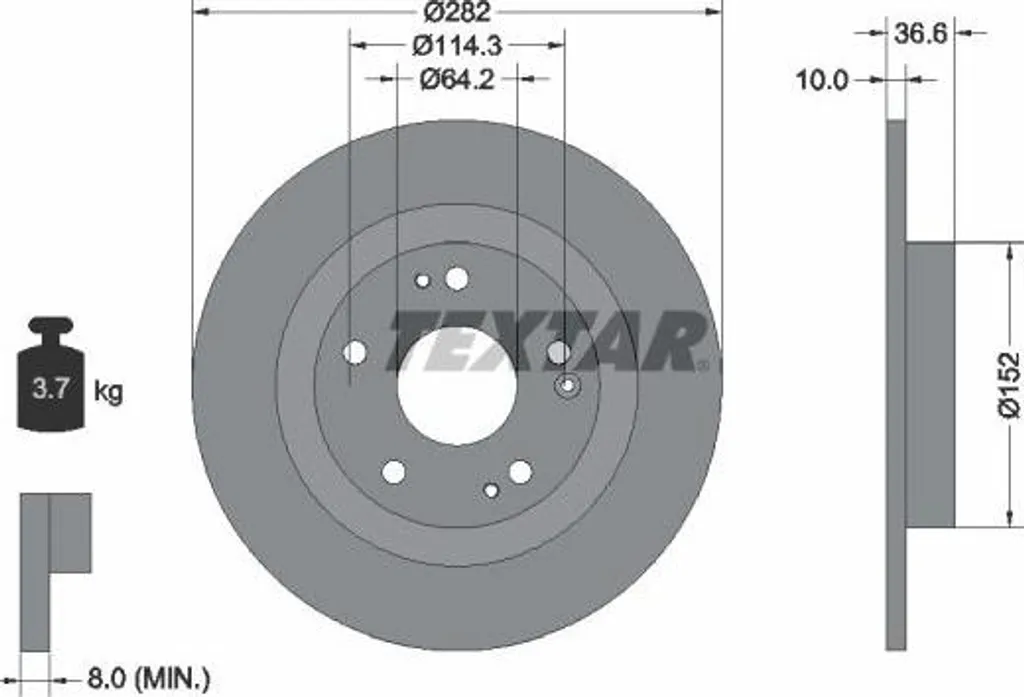 Disque de frein haute précision Textar 92301303 technologie carbone