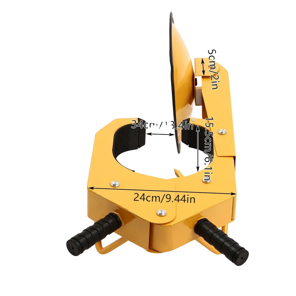 Antivol de roue robuste en acier avec design haute visibilité jaune