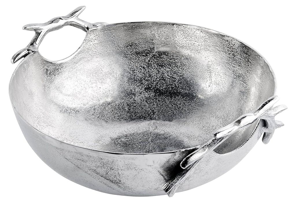 Schale Geweih Dekoteller Deko Aluminium Silber - Moderne Dekoschale aus Metall - Tischdeko für Hochzeit, Weihnachten und mehr - Dekoration für Wo...
