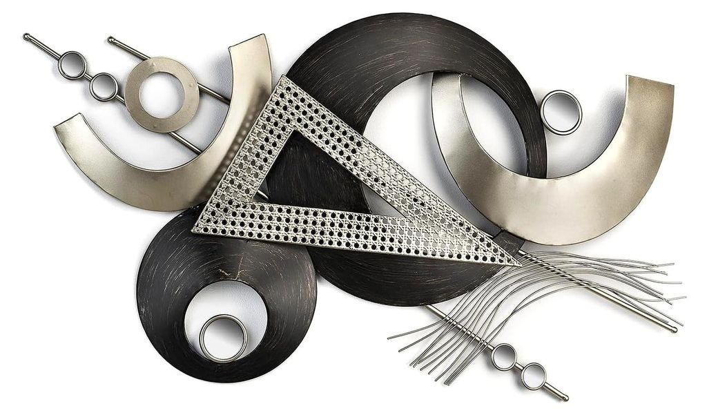 Wandbild aus Metall - grau und silber