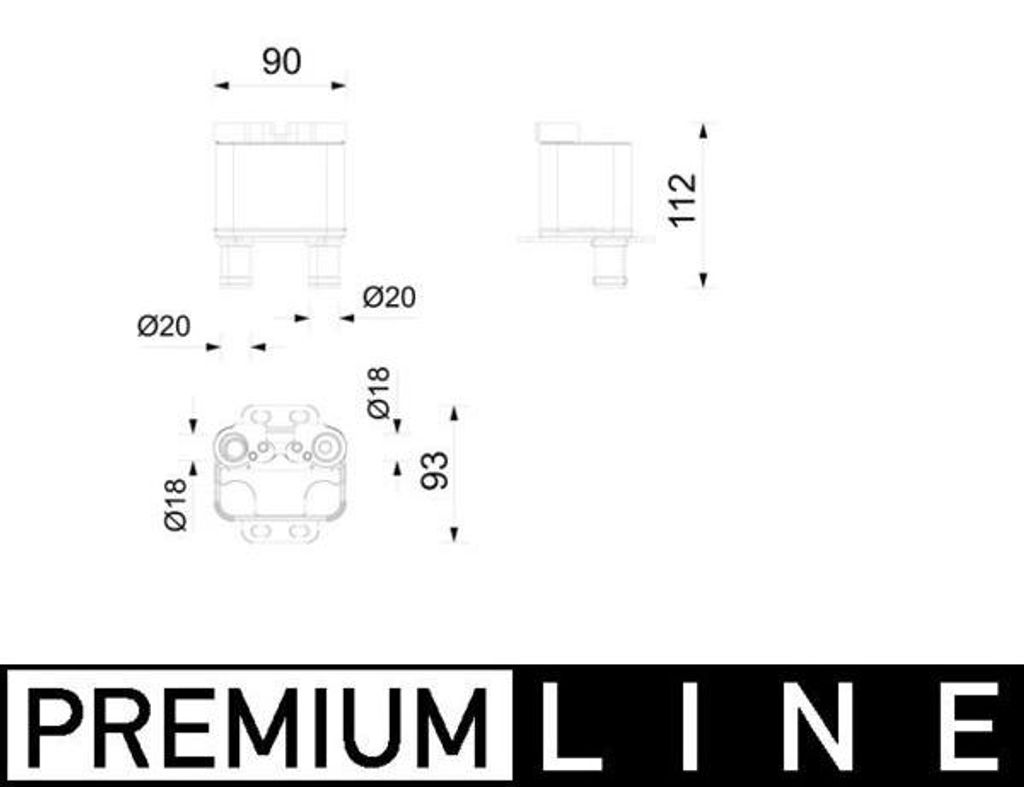 MAHLE Chiller ACH 4 000P für AUDI Q8 e-tron (GE) 112mm 90mm 93mm