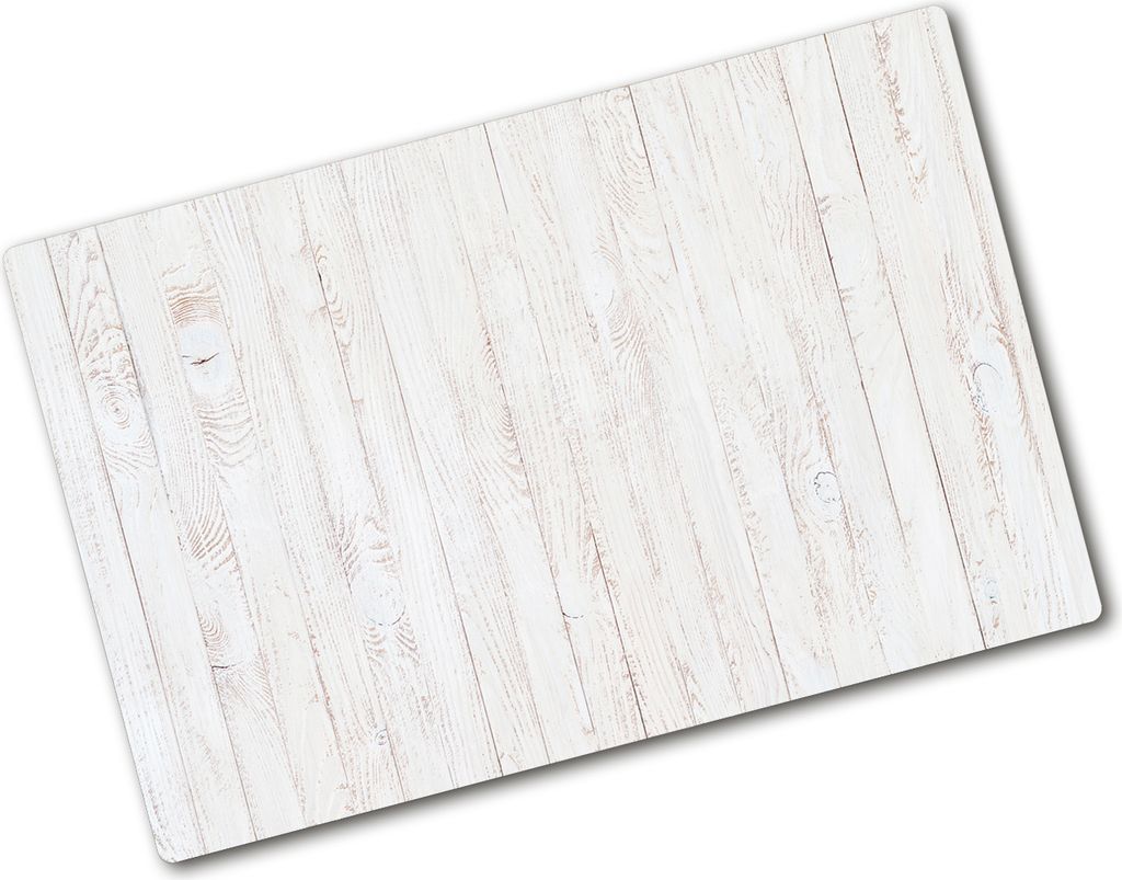 Tulup Glas Herdabdeckplatte - 80x52 cm - Glaskeramikkochfeld-Abdeckung Spritzschutz Glasabdeckplatte - Einteilig - Sonstige - Holz - Weiß