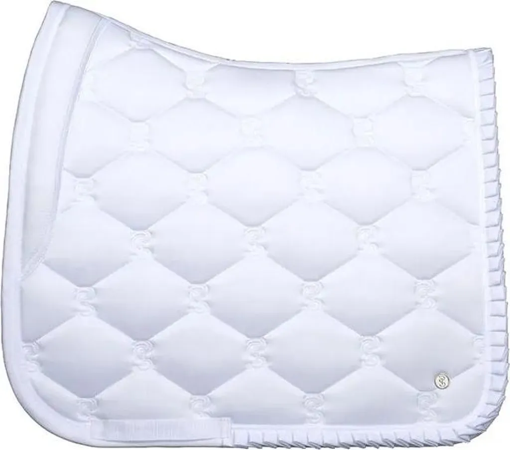 Tapis de selle blanc à volants Ps Of Sweden Ruffle Dressage Cob