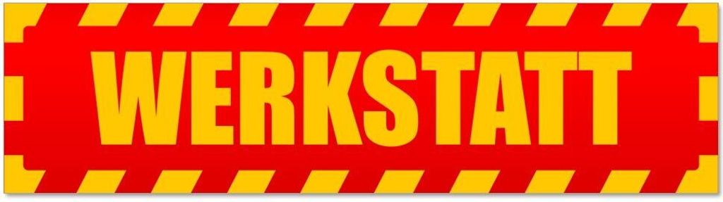 Kiwistar - Autoaufkleber - Rot - 60 x 16 cm - Werkstatt gestreift - Hinweis Aufkleber Sticker für Auto, Kfz, Fahrrad, PKW, LKW