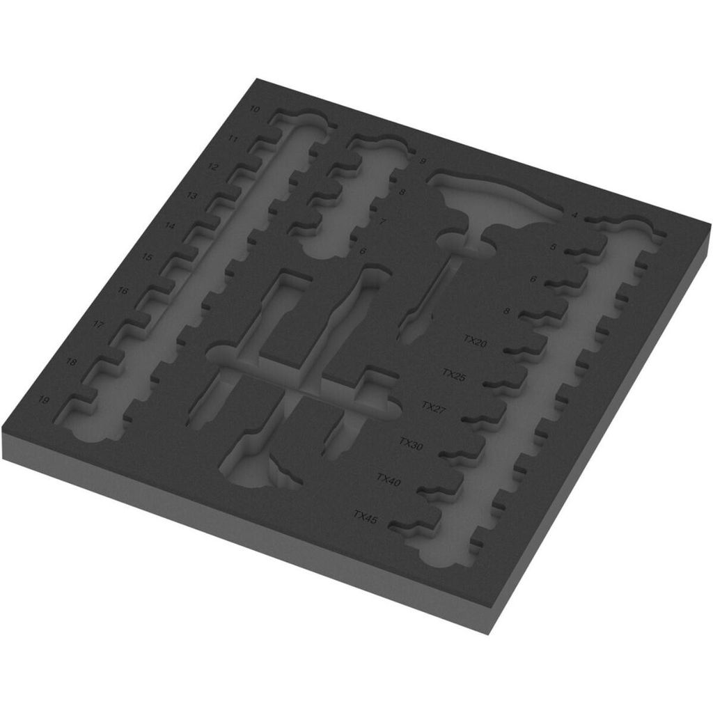 9826 Schaumstoffeinlage für 8007 B Zyklop VDE Knarren Set 1 3/8", leer