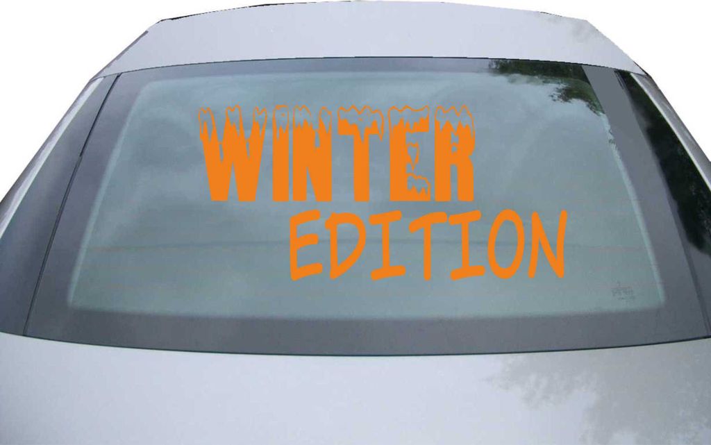 Indigos UG - Aufkleber Heckscheibe & Motorklappe DE6274 - orange - 600x285 mm - winter edition - Auto Scheiben Fenster Heckklappe Tuning Racing JDM...