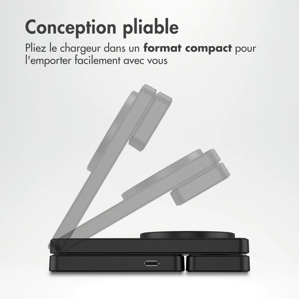Station de Charge 3-en-1 MagSafe Pliable Accezz 20W pour iPhone et Watch