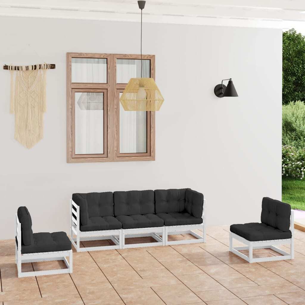 Maison Exclusive - 5-tlg. Garten-Lounge-Set mit Kissen Kiefer Massivholz