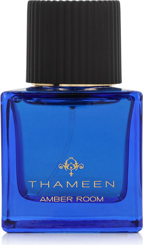 A product shot of a bottle of Thameen Amber Room Extrait de Parfum.