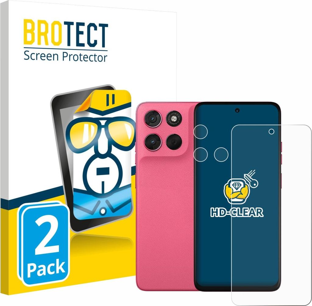 2x Für Motorola Moto G57 Power (Display+Kamera) Schutzfolie BROTECT Displayschutz Display Schutz Folie Klar Transparent