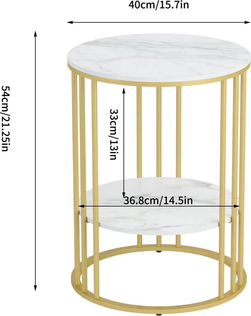 Table d'appoint ronde Malito 40cm - Finition Emerald Look chic et stable