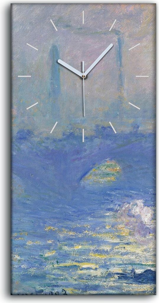 Leinwand Wanduhr Wandkunst Uhr Geräuschlos Kunstdruck 30x60 Waterloo Brücke - weiße Hände