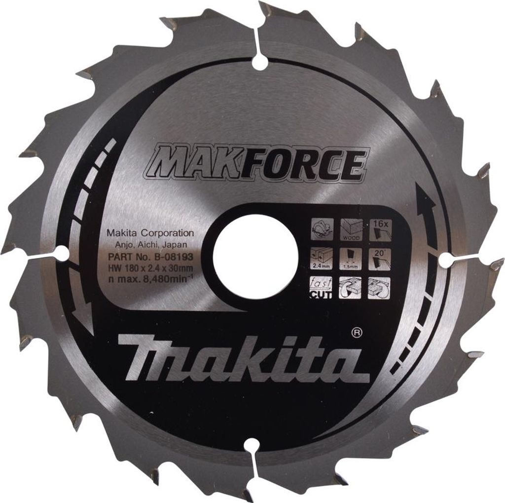 Makita Kreissägeblatt, MAKFORCE 180 x 30 mm - 16 Zähne