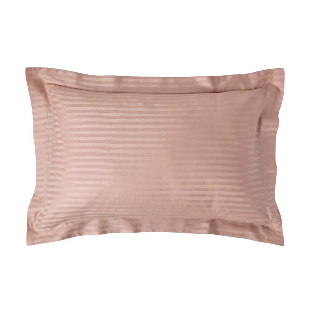 HOMESCAPES Kopfkissenbezug mit Stehsaum Fadendichte 330 Taupe Beige, 48 x 74 cm