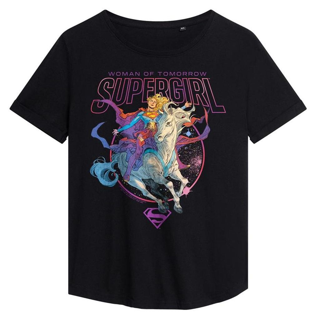Supergirl - "Woman Of Tomorrow" T-Shirt für Damen, modern TV34777 (L) (Schwarz)
