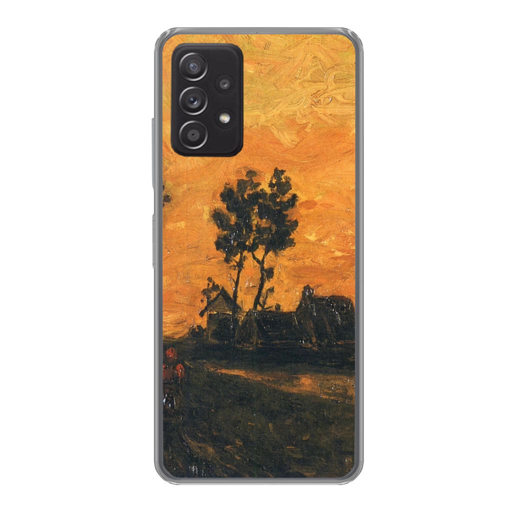 MuchoWow Handyhülle Schutzhülle Hülle für Samsung Galaxy A53 5G Landschaft bei Sonnenuntergang - Vincent van Gogh Silikon Softcase Handy Hül...