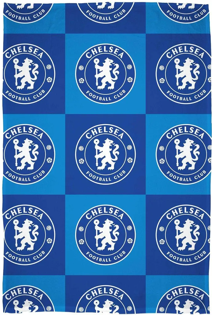 Chelsea FC Couverture à Carreaux TC981 en Polaire Bleue - 150 x 100 cm