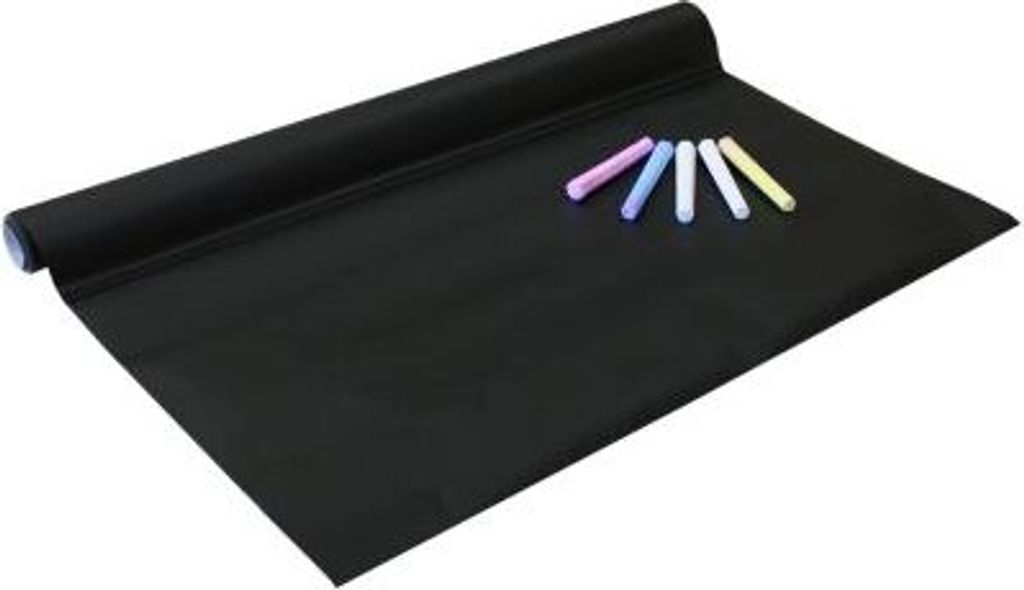 Tafelfolie 45 x 200cm selbstklebend incl. 5 Stangen farbige Tafelkreide