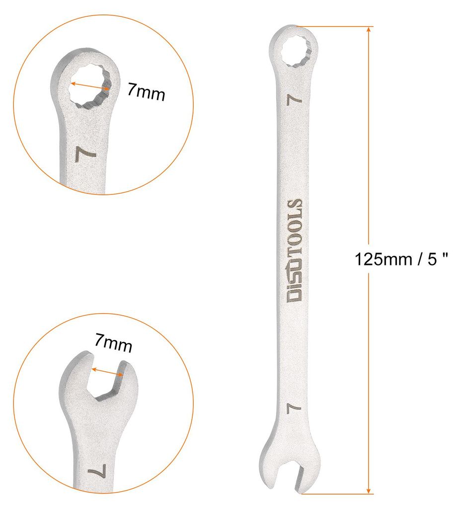 2 Stš¹ck 7mm Ring-Maulschlš¹ssel Set, Gabelringschlš¹ssel Torx-Ende 15 Grad Offset, Offener Schraubenschlš¹ssel Set Edelstahl Dš¹nner Met...