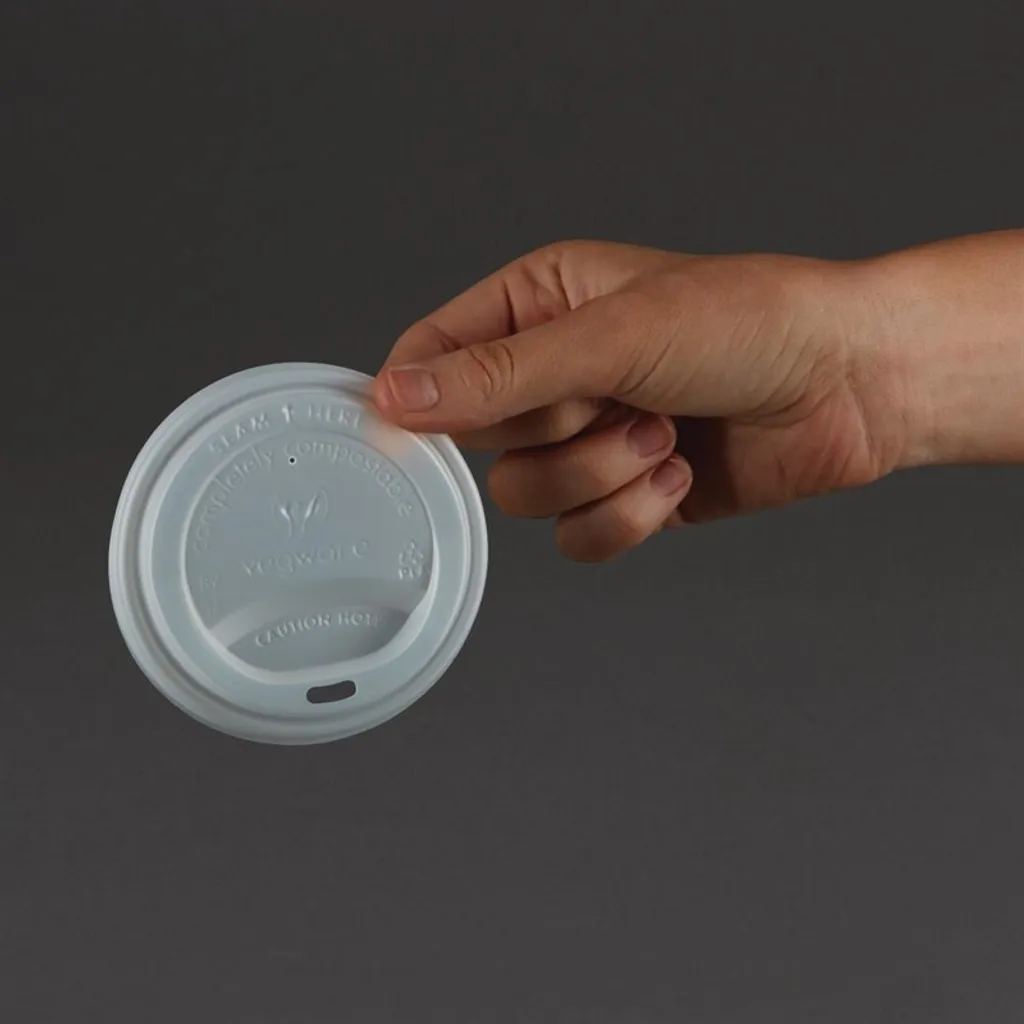 Couvercles Vegware compostables pour gobelets boissons chaudes 34/45,5 cl - 3