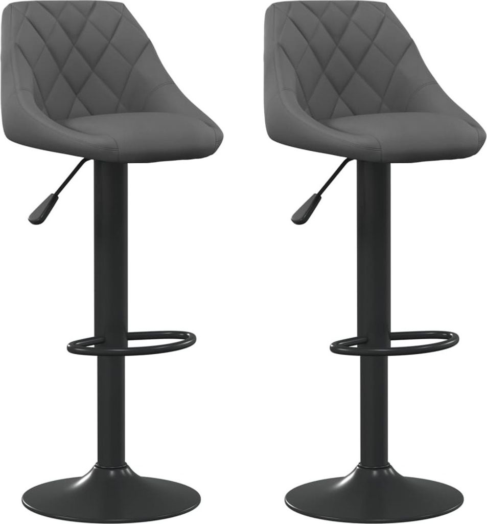Barhocker 2 Stk. Dunkelgrau Samt