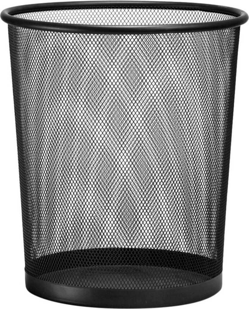 D.RECT Papierkorb aus Drahtgeflecht Draht Mesh | Büro Mülleimer | Abfalleimer für Zimmer unter Schreibtisch | Papiereimer ø26 x 28 cm 12L Schwa...