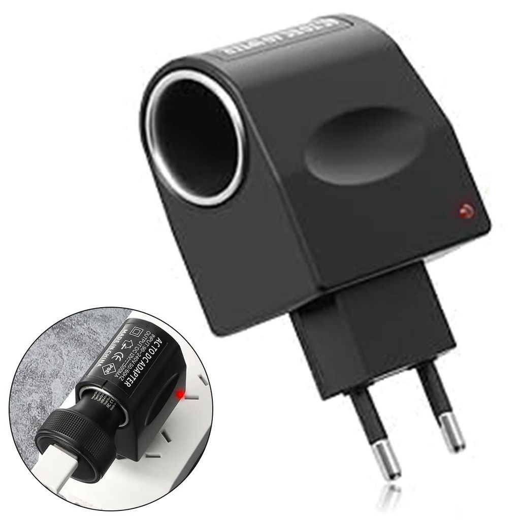 Zigarettenanzünderbuchsen Adapter 220V→12V, EU-Stecker, Netzadapter für Auto-Geräte wie Mini-Luftkühler & Luftreiniger