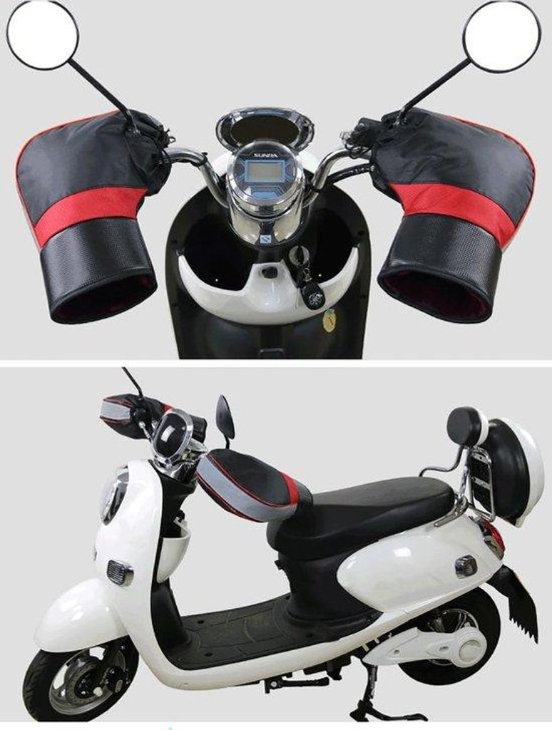Motorstuurhandschoenen mit Wasser- und Wärmeisolierung, für Motorrad, Scooter, Fahrrad, mit Plüschfutter, für kalte Winter, winddichte Handschuhe