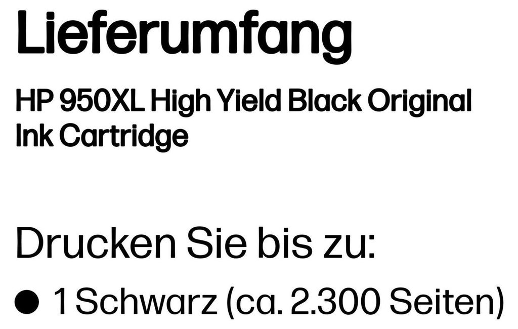 HP 950XL - Hohe Ergiebigkeit - Schwarz - Original - Officejet - Tintenpatrone - für Officejet Pro 251dw, 276dw, 8100, 8600, 8600 N911a, 8610, 8615...