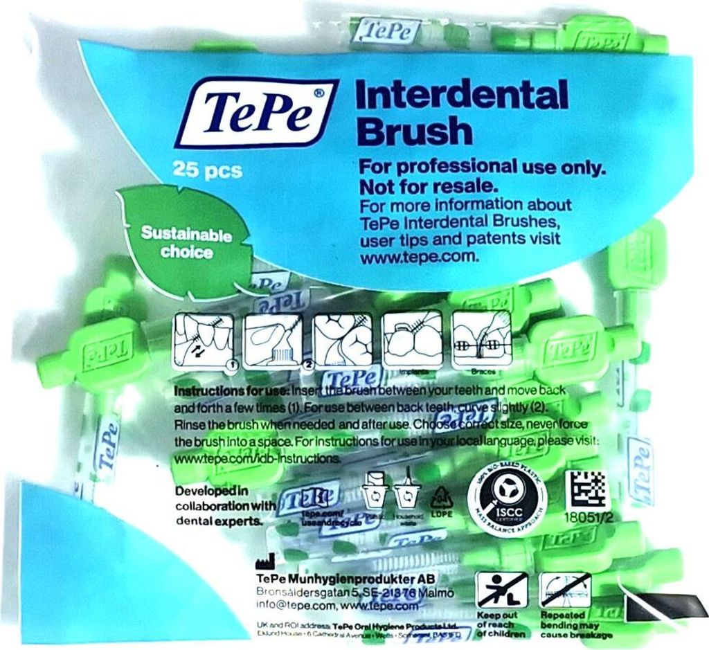 25x TePe Original brossettes interdentaires 0,8mm vert - Image du produit 
