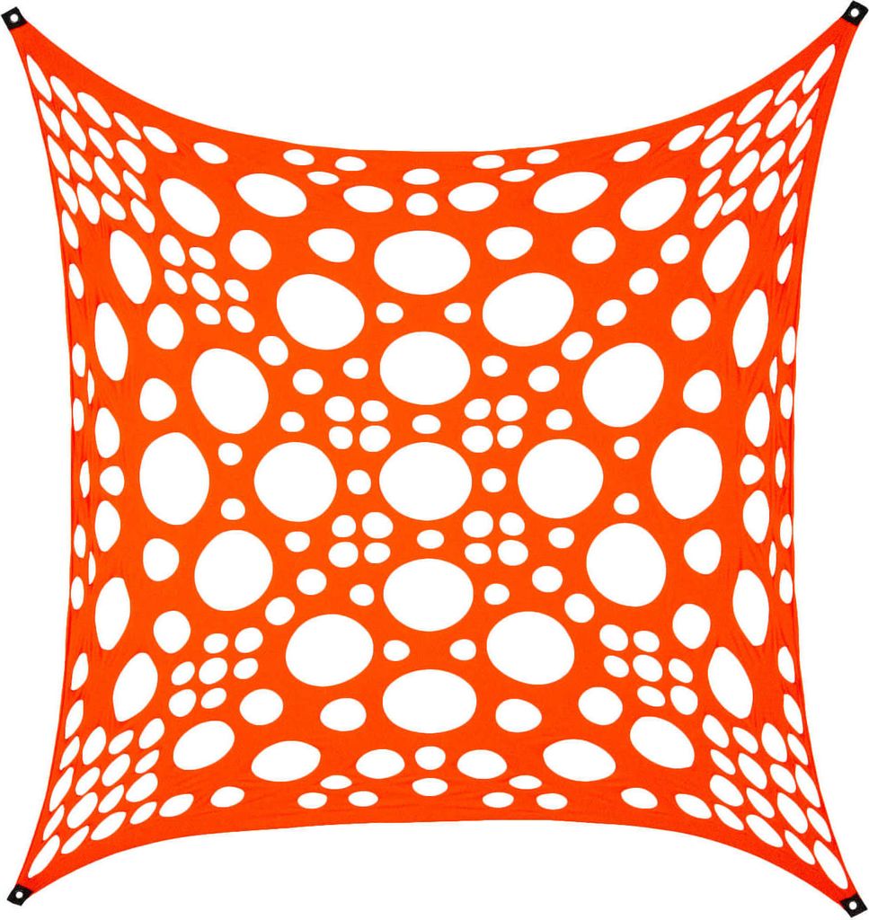PSYWORK Schwarzlicht Segel Elasthan "Mind Space" Orange, 3x3m
