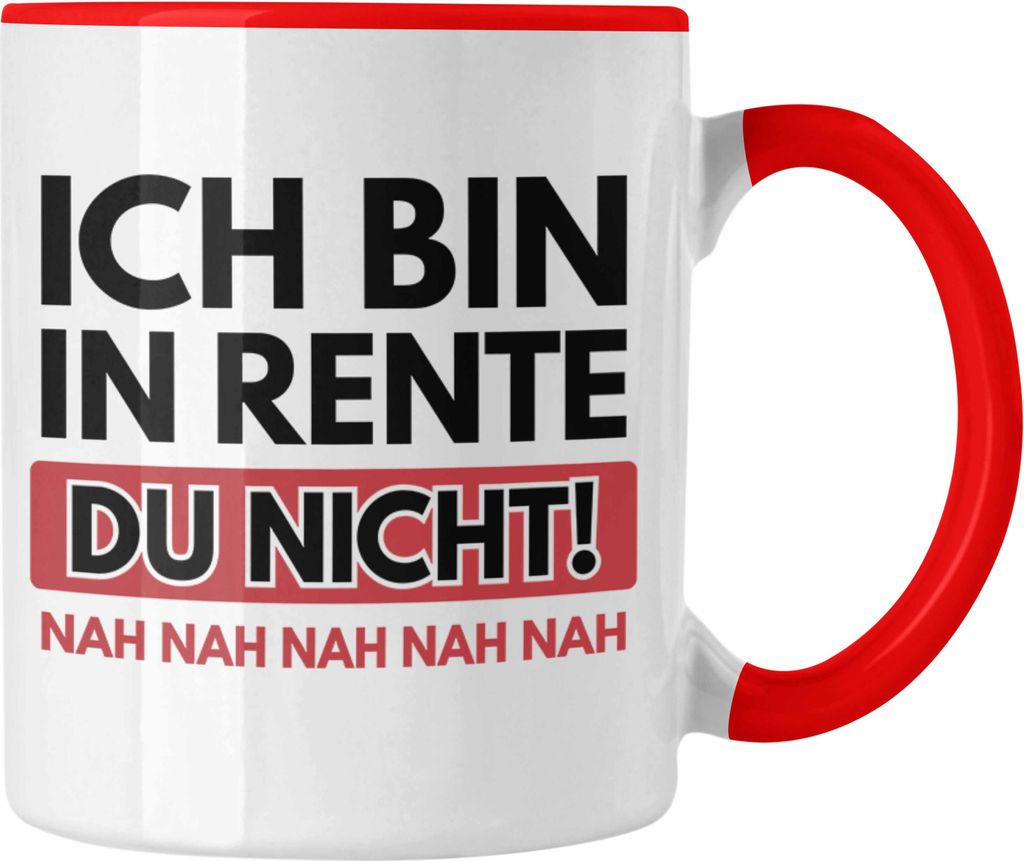 Trendation - Renter Tasse mit Spruch Ruhestand Geschenk Rente Mann Lustig Renteneintritt Abschiedsgeschenk Pension Sprüche (Rot)