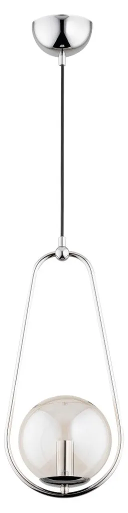 Suspension ELIPSA Chromée 1xE14 Alfa - Lustre Design en Métal 85x18cm